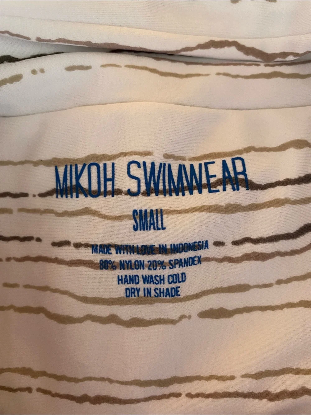 Mikoh Swimwear High-Waist White Bikini Size Small Bottom with Stripe Details